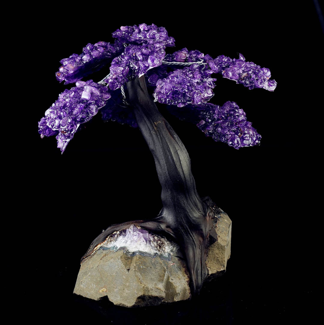 Genuine Amethyst Gemstone Tree on Amethyst Stone Base – Spiritual Home Decor