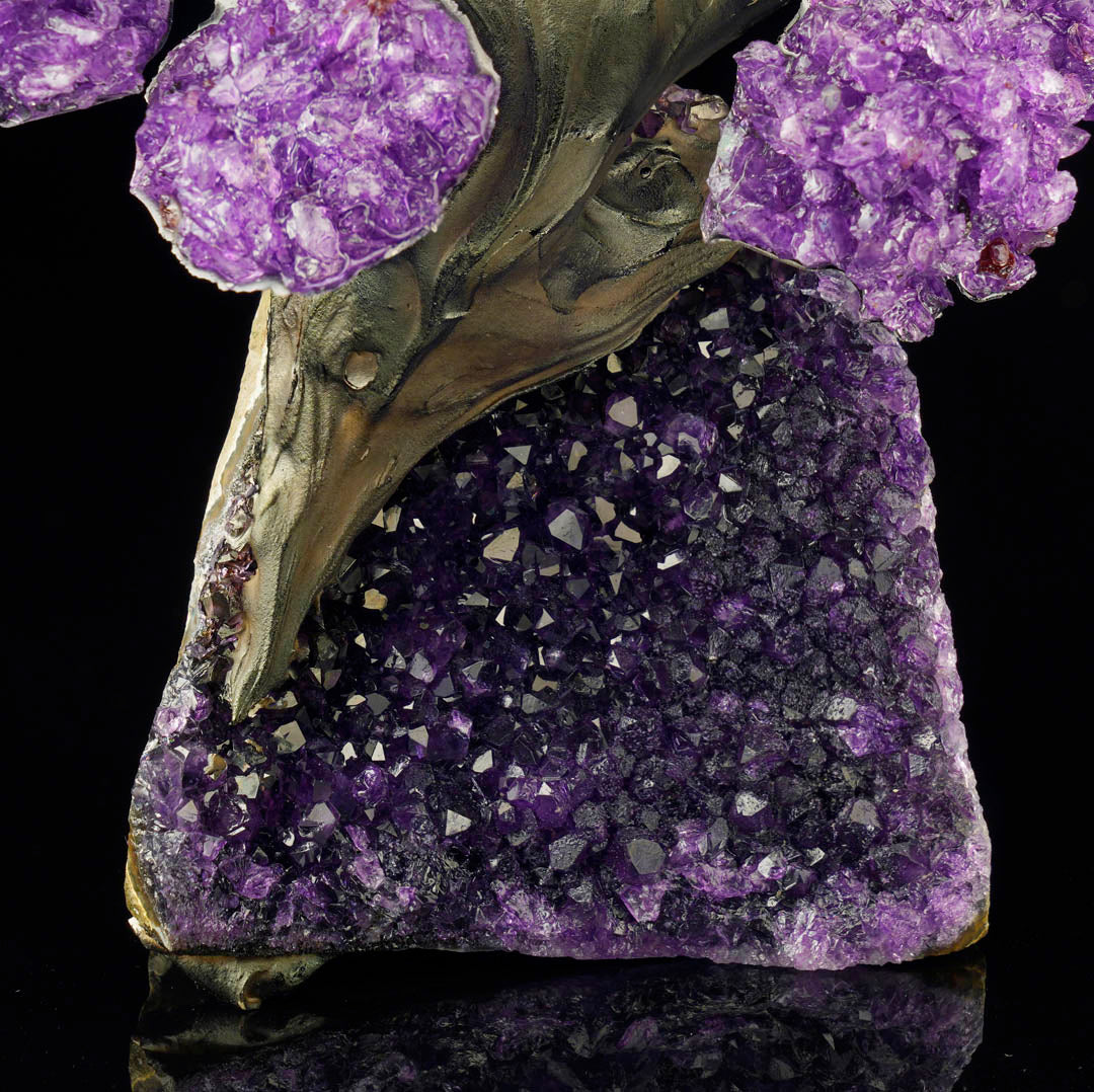 Harmonizing Amethyst Gemstone Tree on Amethyst Stone Base – Healing Bonsai Home Decor