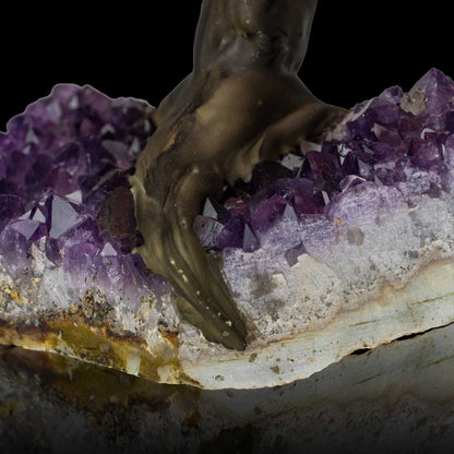 Rose Quartz Gemstone Tree on Amethyst Crystal Base – Healing Home Decor