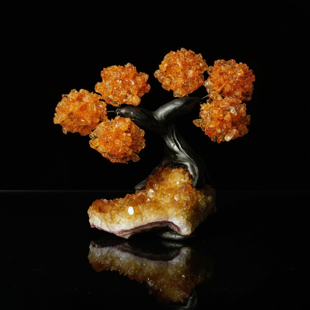 One of a kind Citrine Gemstone Tree on Citrine Stone Base – Spiritual Home Decor