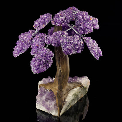 Unique Amethyst Gemstone Tree on Amethyst Stone Base – Large Decorative Display Piece