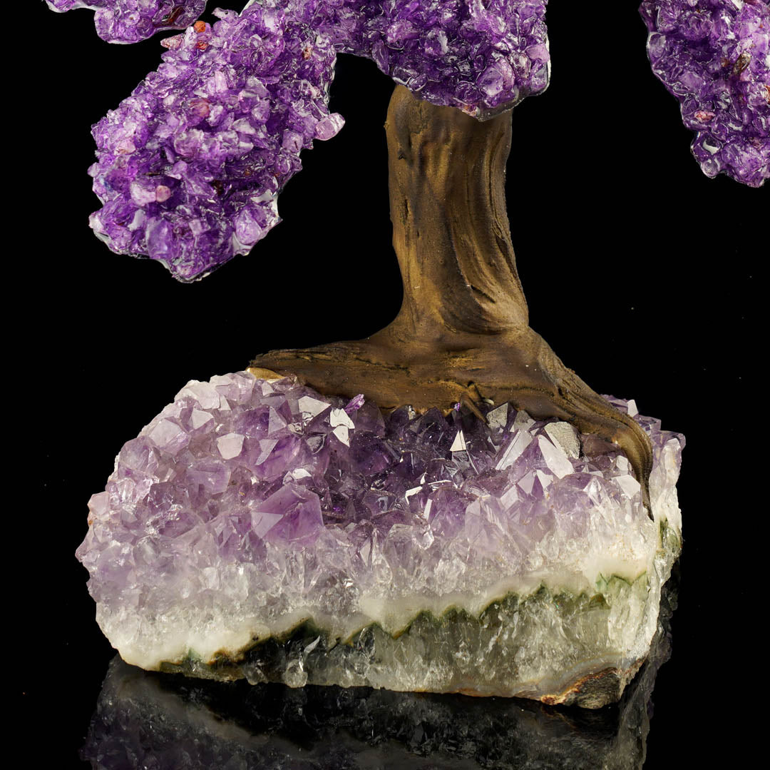 Unique Amethyst Gemstone Tree on Amethyst Stone Base – Large Decorative Display Piece