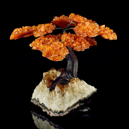 Handcrafted Citrine Gemstone Tree on Citrine Stone Base – Large Spiritual Home Decor Piece