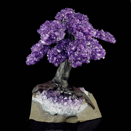 Genuine Amethyst Gemstone Tree on Amethyst Stone Base – Spiritual Home Decor