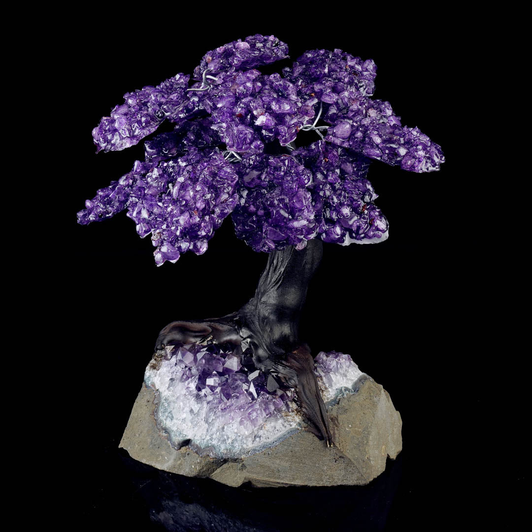 Genuine Amethyst Gemstone Tree on Amethyst Stone Base – Spiritual Home Decor