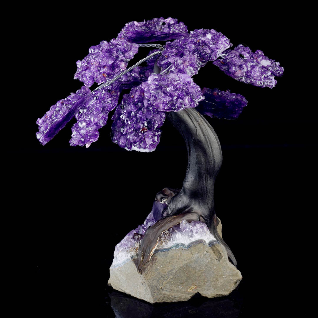 Genuine Amethyst Gemstone Tree on Amethyst Stone Base – Spiritual Home Decor