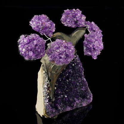 Harmonizing Amethyst Gemstone Tree on Amethyst Stone Base – Healing Bonsai Home Decor