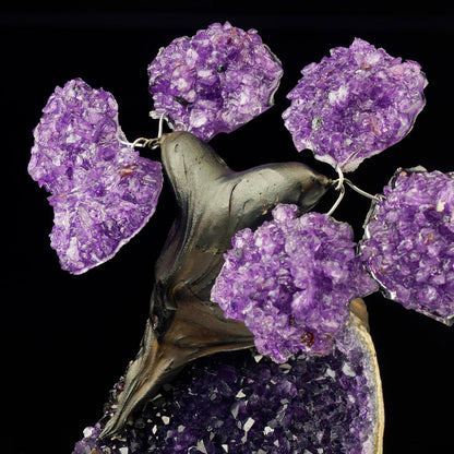 Harmonizing Amethyst Gemstone Tree on Amethyst Stone Base – Healing Bonsai Home Decor