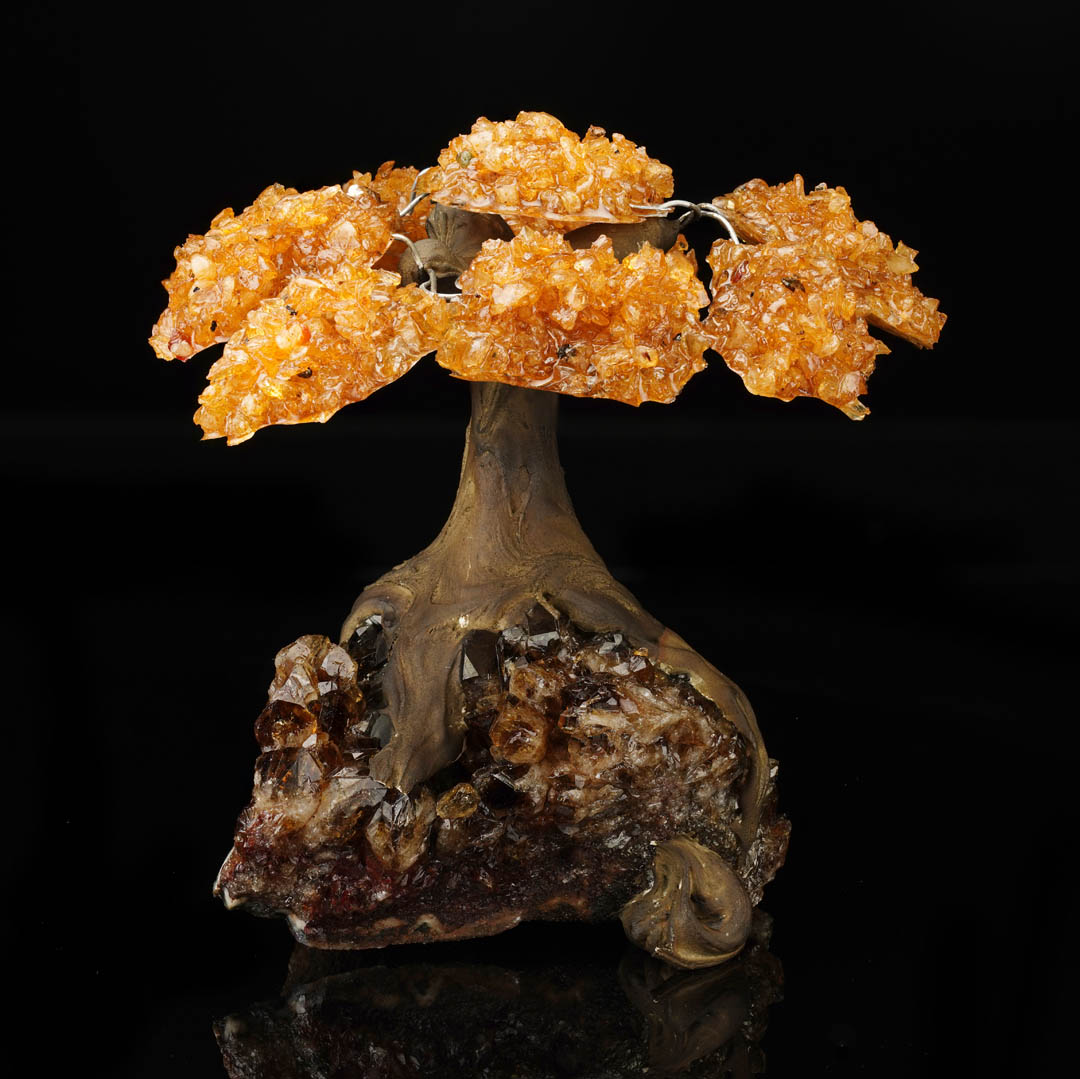 One of a kind Citrine Gemstone Tree on Citrine Stone Base – Spiritual Home Decor