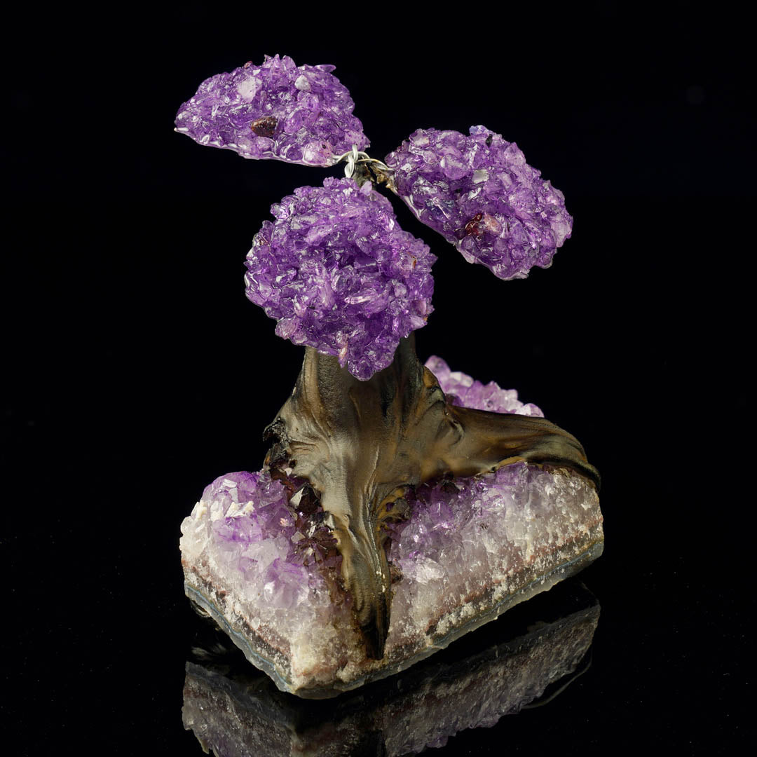 Handcrafted Amethyst Gemstone Tree on Amethyst Base - Calming Spiritual Decor