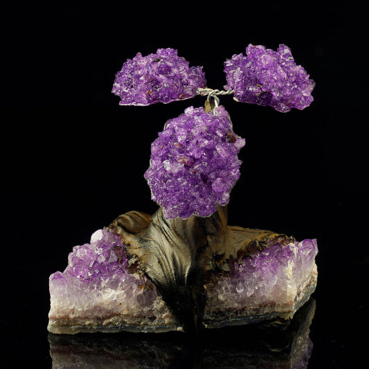 Handcrafted Amethyst Gemstone Tree on Amethyst Base - Calming Spiritual Decor
