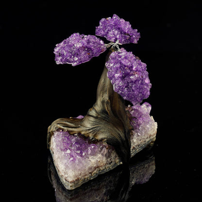 Handcrafted Amethyst Gemstone Tree on Amethyst Base - Calming Spiritual Decor