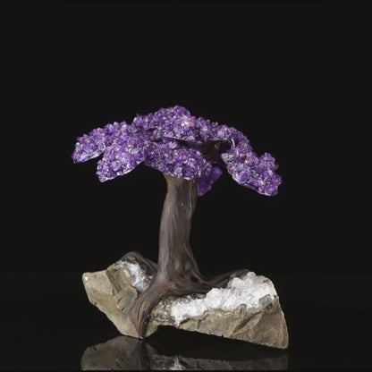 Genuine Amethyst Gemstone Tree on Amethyst Stone Base – Spiritual Home Decor